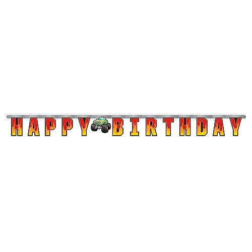 Monster Truck Birthday Banner - 116" x 7" - Creative Converting