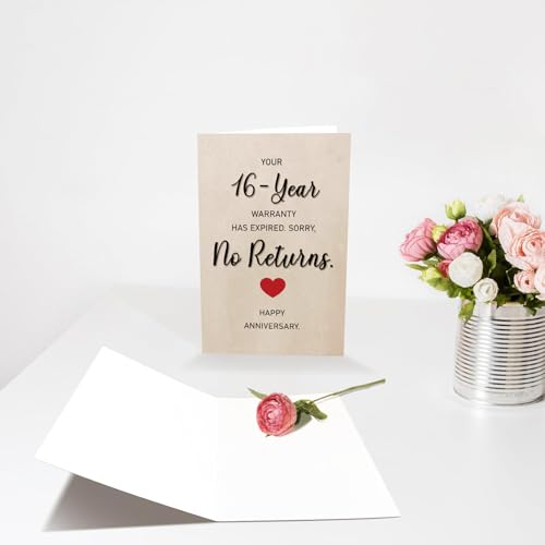 Funny 16th Wedding Anniversary Card for Husband & Wife
