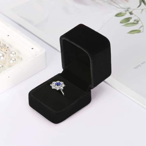 KUKUVR Velvet Wedding Ring Gift Box Set - 2 Mini Holders