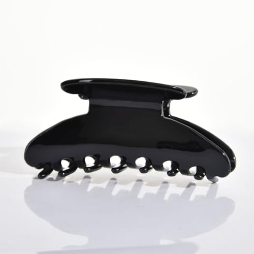 UVANKAUP 3.5-Inch Acetate Hair Claw Clip for Fine and Medium Thick Hair - Black