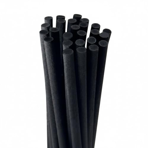 Premium 6mm Thick Black Fiber Diffuser Reeds - 10 Inch, 25pcs