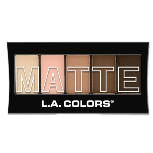 L.A. Colors 5 Color Matte Eyeshadow Palette Tan Khaki CEM478
