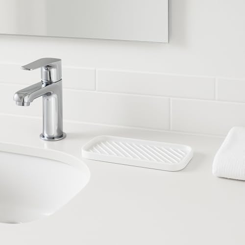 Flexible White Sponge Holder for Kitchen Sink - Multi-Purpose Organizer
