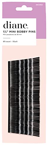 Diane Mini Bob Pins, Black, 1.5 Inch, 60 Count