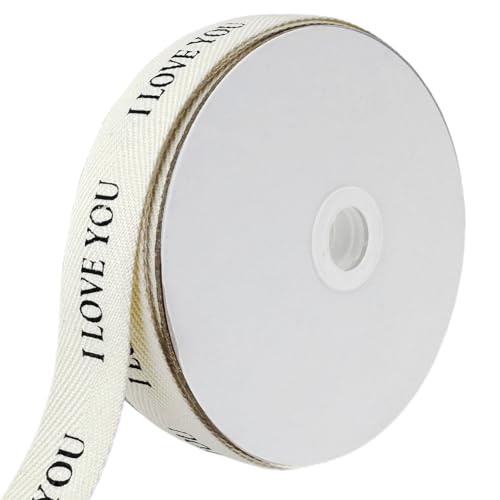 AEVORA 5/8 Inch Cotton Herringbone Ribbon 25 Yards for Gift Wrapping and Crafts