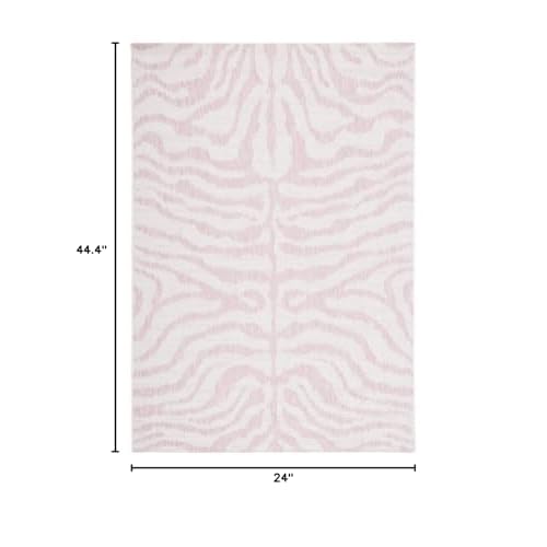 Safavieh Courtyard Collection 2' x 3'7" Ivory/Pink CY8444 Indoor/-Outdoor Non-Shedding Easy-Cleaning Patio Backyard Porch Deck Mudroom Area-Rug