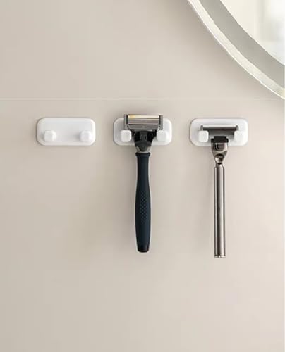 Self-Adhesive Shower Razor Holder - 2 Pack Waterproof Hooks
