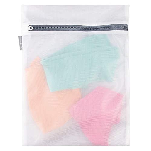 iDesign Medium Mesh Laundry Bag for Delicates - White