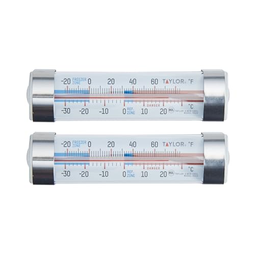 Taylor 2-Pack Refrigerator & Freezer Thermometers 5925N - Food Safe Monitoring