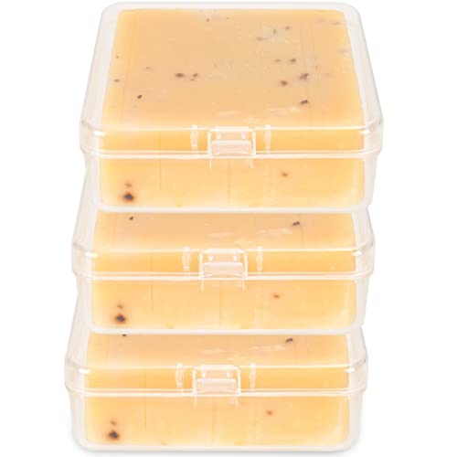 Elimeta Travel Soap Container - Square Portable Bar Soap Holder (3 Pack, Clear)