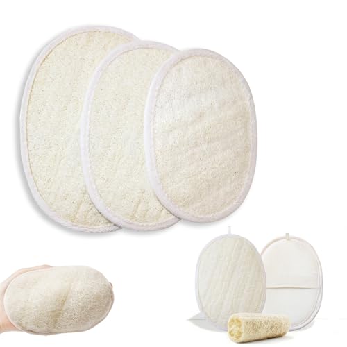 Natural Luffa Exfoliating Body Scrubber - 3 Pack Eco-Friendly Loofah Sponge