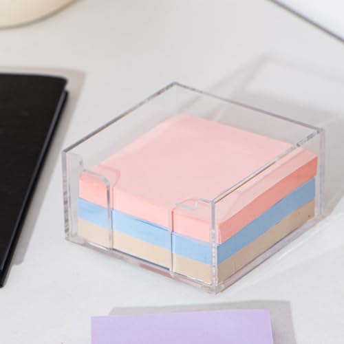 Acrylic Sticky Note Holder - Desk Organizer for 3" x 3" Notes