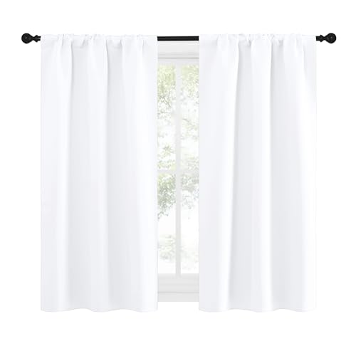 NICETOWN White RV Curtains 29" W x 50" L, Pack of 2, Light Filtering for Camper Windows