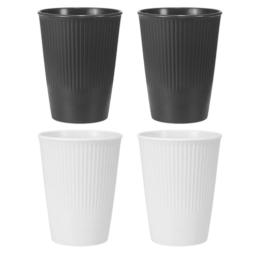 uxcell 4pcs Bathroom Toothbrush Cups Gray/White - Reusable Plastic Storage