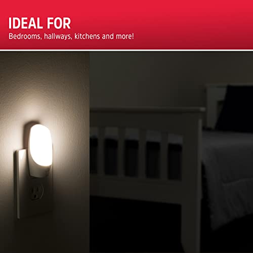 Energizer Manual LED Night Light, Plug-in Push Button, 4 Pack (White)