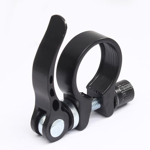 28.6mm Bicycle Seat Post Clamp, Aluminium Alloy Bike Quick Release Clamp Seatpost Collar, Type 1, Black