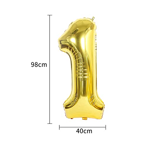 41st Birthday Party Decoration Kit with Gold Number 41 Foil Balloons