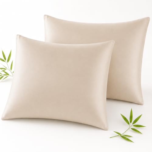 LANYETON Bamboo Viscose Pillowcases Set of 2 - 20 x 26 inches