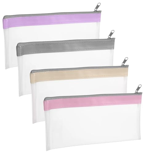 Small Clear Makeup Bag 4-Piece Set Mini Zipper Pouch for Travel Organizer