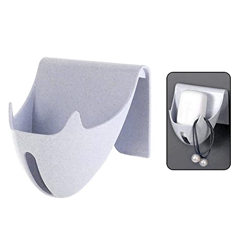 2-Pack Soap Dishes with Drain for Bathroom & Kitchen, Wall Mount & Adhesive