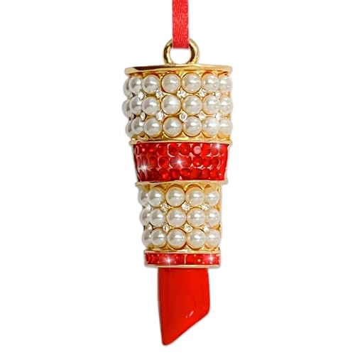 Charming Lipstick Christmas Ornament with Rhinestones for Tree