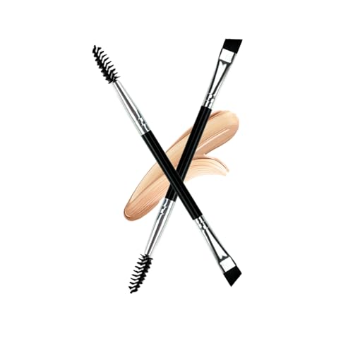 Ksvsonrvi Double-Ended Eyebrow Brush and Spoolie, 2-Pack Black