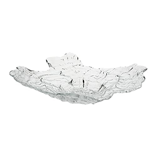 Restaurantware Vetri 18.1 x 13.6 x 3.7 Inch Glass Serving Dish 1 Durable Unique Serving Dish - Seashell Design Dishwashable Clear Glass Dinnerware For Hot & Cold Foods