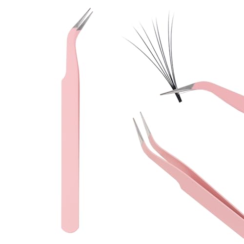 FADVAN Precision Lash Cluster Tweezers, Stainless Steel Curved Tip