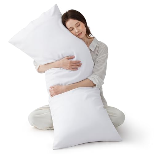 Bedsure Bamboo Body Pillowcase, Cooling 20" x 54" Cover - White