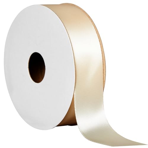 Offray Antique White Satin Ribbon - 7/8" Wide, 12 Yards Total