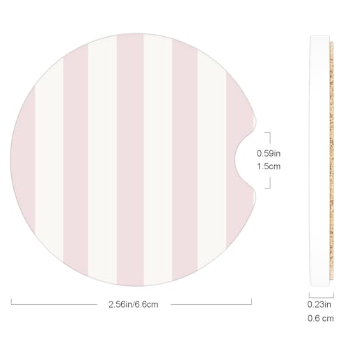 Ceramic Car Coasters Set - Cute Aesthetic Classic Pink Accessories
