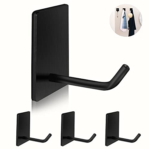 Heavy Duty Self-Adhesive Hooks - Stainless Steel Wall Hooks (4 Pack)