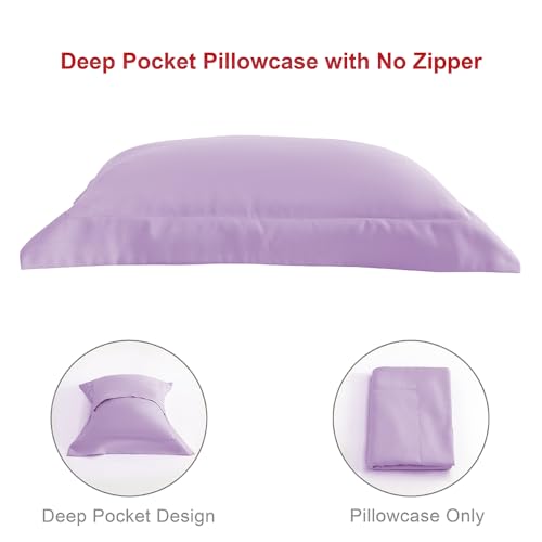 NookZuzu Purple Toddler Bed Sheet Set - Fitted & Flat Sheets with Pillow Sham