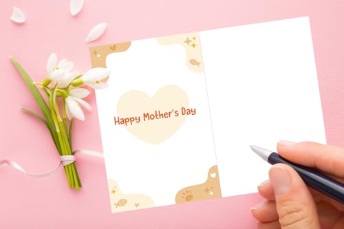 Cat Mom Mother's Day Card - Cute Greeting Card with Envelope