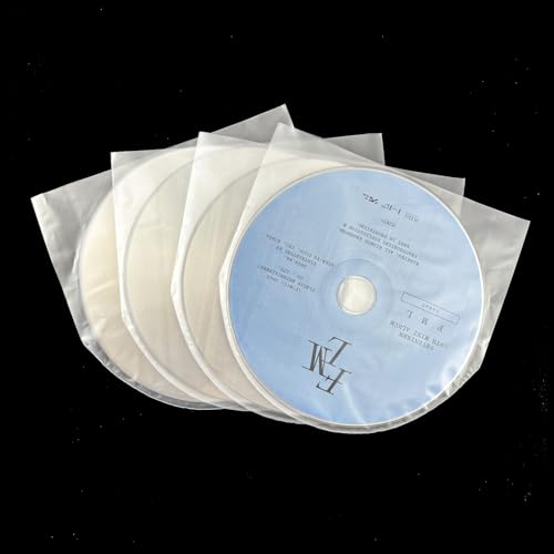 100PCS Anti-Static CD and DVD Inner Sleeves - Transparent Plastic Protectors