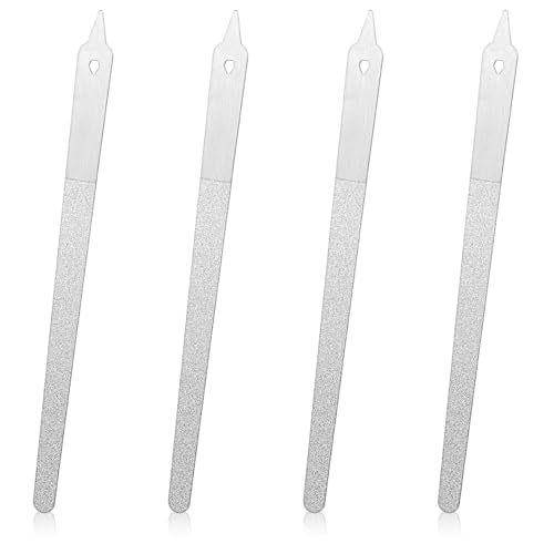 Exircy 4-Piece Stainless Steel Diamond Nail Files Set with Pointed Tip