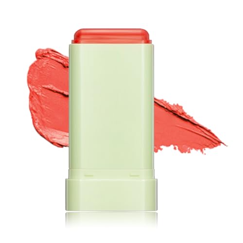 3-in-1 Cream Blush Stick - Waterproof Natural Tinted Makeup for Cheeks, Lips and Eyes #03 Coral Orange