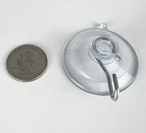 Wis-Sales 12 Pack Small 1 1/4-Inch Heavy Duty Suction Cup Hooks for Glass & Windows - Made in USA