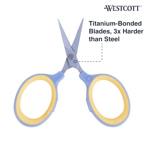 Westcott 2.5 Inch Fine-Tip Craft Scissors with Titanium-Bonded Blades - Sewing & Crafting