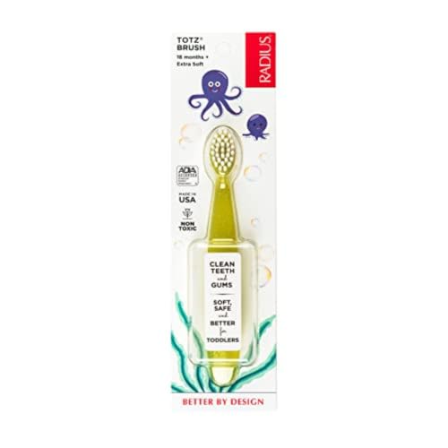 RADIUS Totz Kids Extra Soft Toothbrush for Toddlers 18M+ Yellow Sparkle