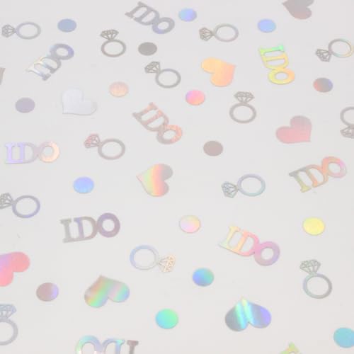 I DO Engagement Confetti - 160 PCS Iridescent Wedding Decorations