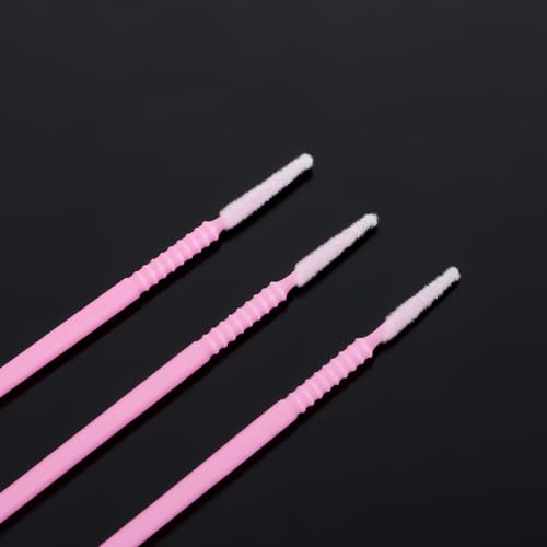 Exircy 200 Pcs Disposable Micro Applicator Brushes for Eyelash Extensions Pink