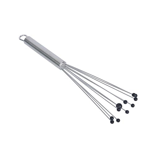 Restaurantware 10.5 in Stainless Steel Ball Whisk with Silicone Tips - German Standard Sauce & Gravy Whisk, Non-Scratch, Dishwasher Safe - Non-Stick Safe Silicone Ball Whisk for Baking