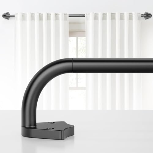 Matte Black Wrap Around Curtain Rod 36-48 inches - Room Darkening