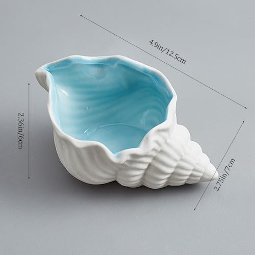 Ocean Ceramic Jewelry Tray - Aqua Shell Trinket Dish (Style A)