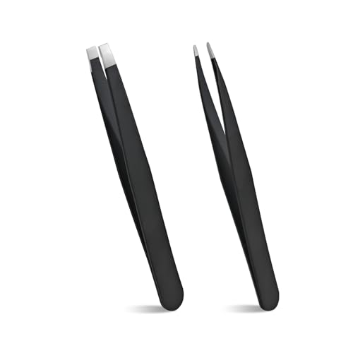 Professional Tweezer Set for Eyebrows & Ingrown Hair Removal - Stainless Steel