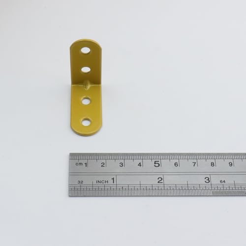 T Tulead 1.54" L-Shape Corner Braces, Golden Iron Furniture Brackets - 20PCS