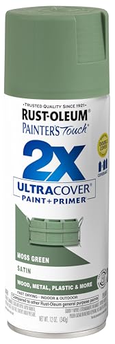 Rust-Oleum Painter's Touch 2X Ultra Cover Spray Paint Satin Moss Green 12 Oz - Indoor & Outdoor Finish