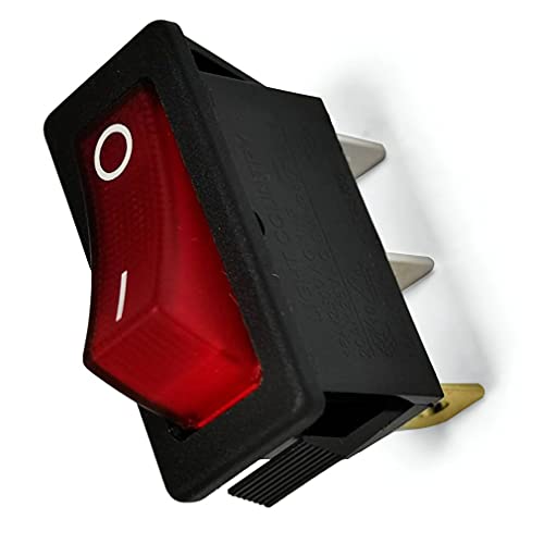 Replacement Lighted Rocker Switch for Electric Fireplaces - 20A 125VAC