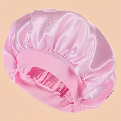 Silk Satin Sleep Bonnet & Shower Cap for Women Wide-Brim Hair Protector